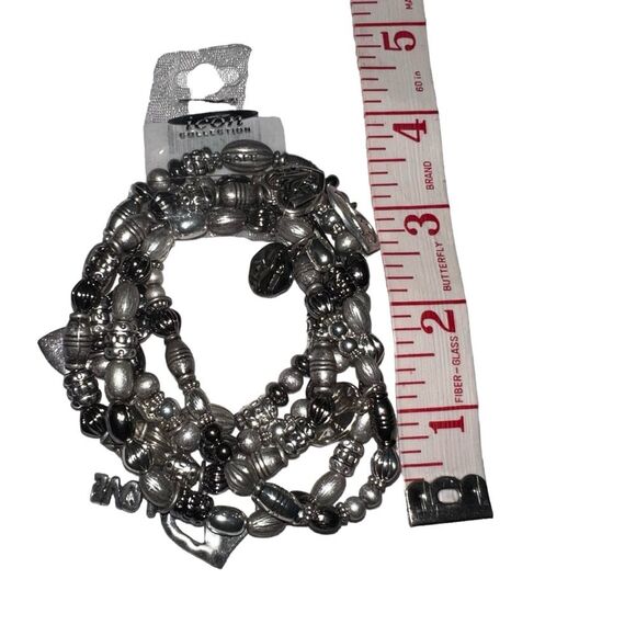 New Icon Collection Love Stretch Bracelets Silver Beads Hearts - Picture 8 of 9